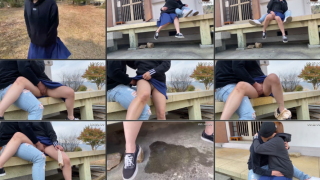 Gonzo cum shot of a naughty amateur sister who squirts until the ground gets wet in the shrine precincts